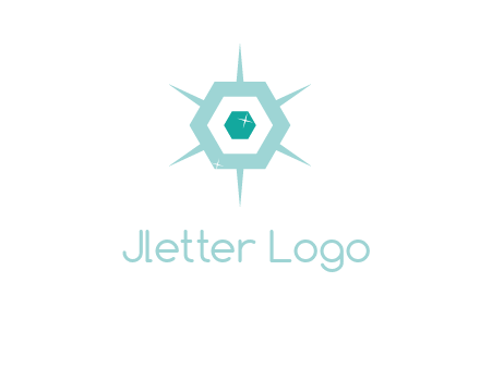 hexagon gemstones jewelry logo