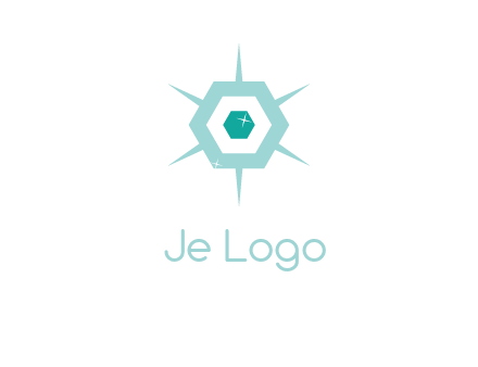 hexagon gemstones jewelry logo
