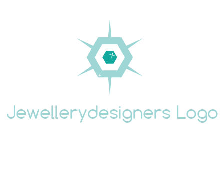 hexagon gemstones jewelry logo