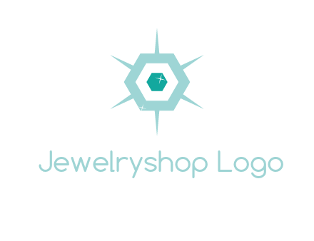 hexagon gemstones jewelry logo