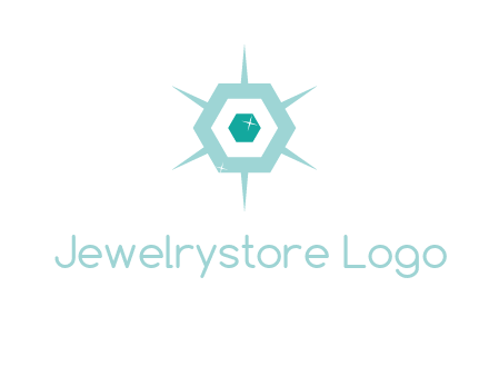 hexagon gemstones jewelry logo