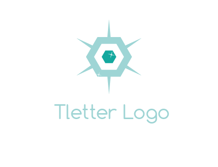 hexagon gemstones jewelry logo
