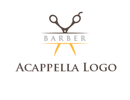open scissors in barber logo