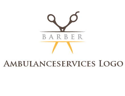 open scissors in barber logo