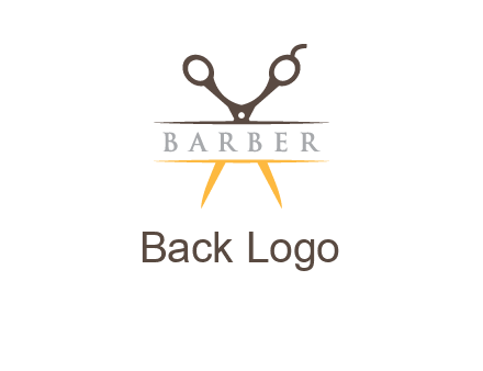 open scissors in barber logo