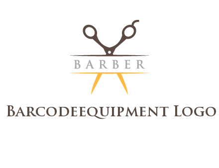 open scissors in barber logo