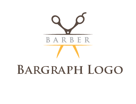 open scissors in barber logo