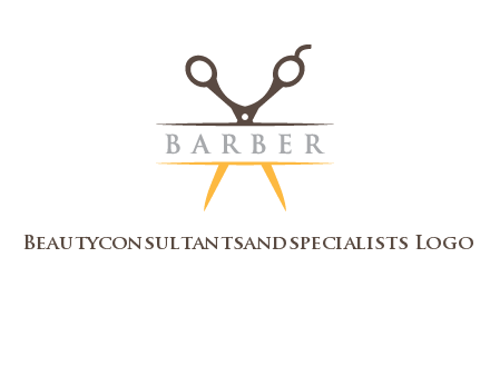 open scissors in barber logo