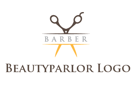 open scissors in barber logo