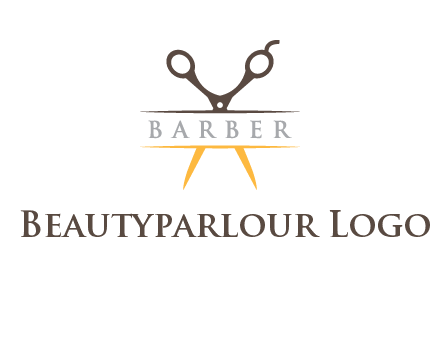 open scissors in barber logo