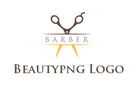 open scissors in barber logo