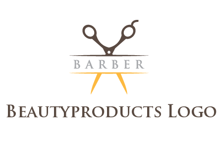 open scissors in barber logo