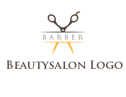 open scissors in barber logo