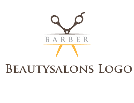 open scissors in barber logo
