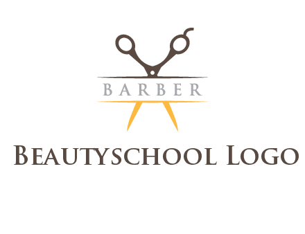open scissors in barber logo