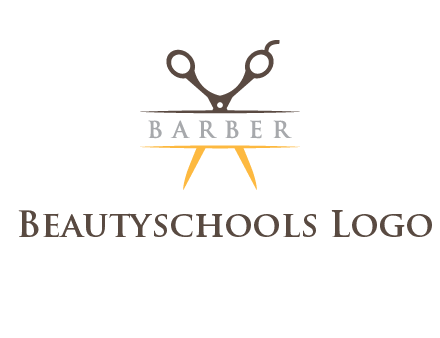 open scissors in barber logo