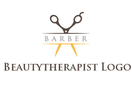 open scissors in barber logo