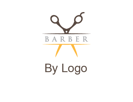 open scissors in barber logo