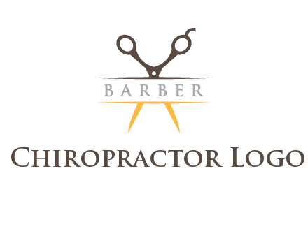 open scissors in barber logo