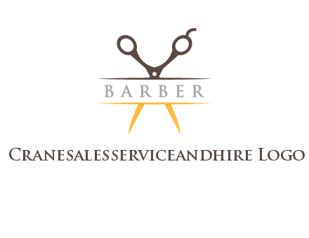 open scissors in barber logo