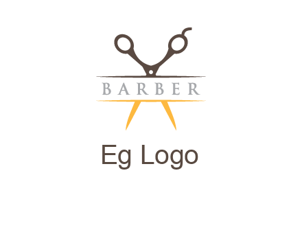 open scissors in barber logo