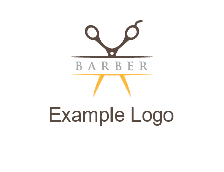 open scissors in barber logo