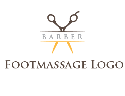 open scissors in barber logo
