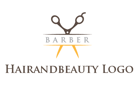 open scissors in barber logo