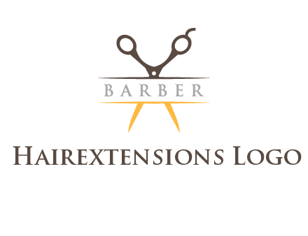 open scissors in barber logo