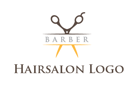 open scissors in barber logo