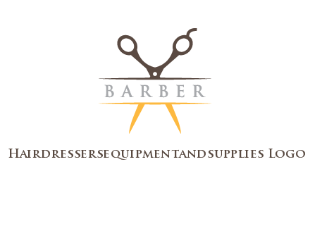 open scissors in barber logo