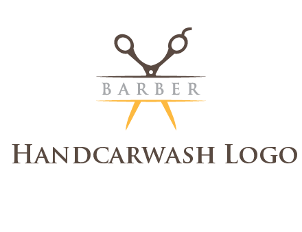 open scissors in barber logo