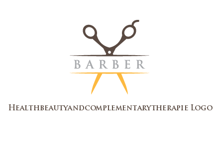 open scissors in barber logo