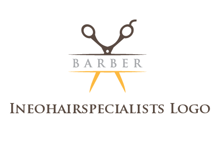 open scissors in barber logo