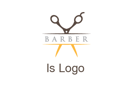 open scissors in barber logo