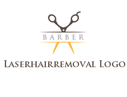 open scissors in barber logo