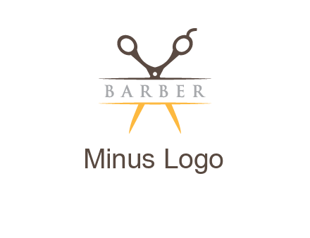 open scissors in barber logo