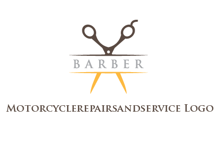 open scissors in barber logo