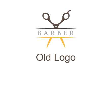open scissors in barber logo