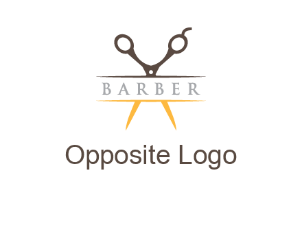 open scissors in barber logo