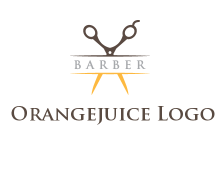 open scissors in barber logo