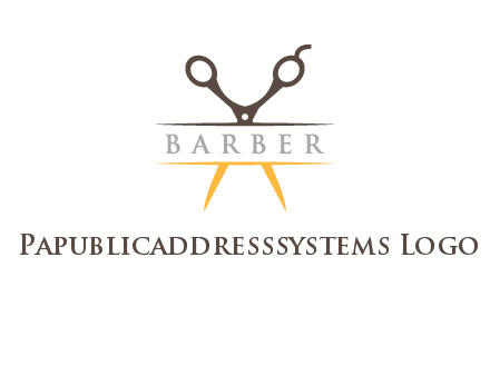 open scissors in barber logo