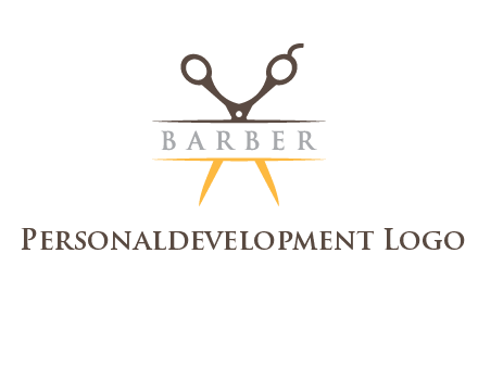 open scissors in barber logo
