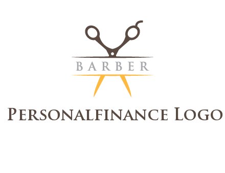 open scissors in barber logo