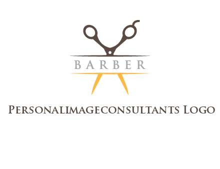 open scissors in barber logo