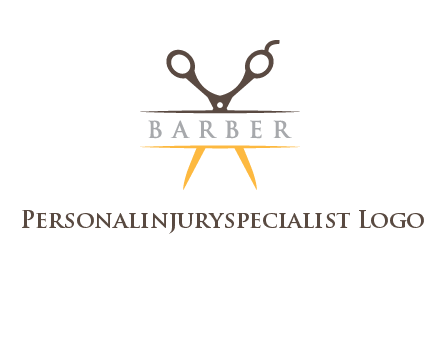 open scissors in barber logo