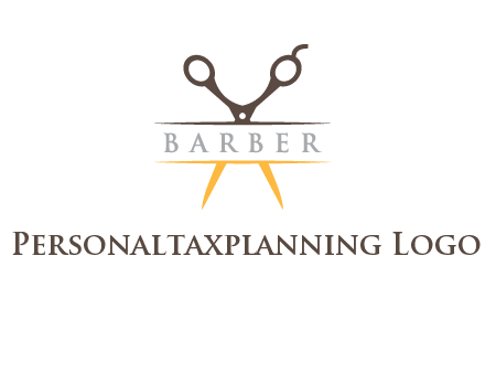 open scissors in barber logo