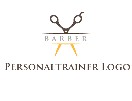 open scissors in barber logo