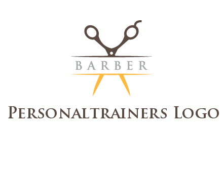 open scissors in barber logo