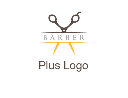 open scissors in barber logo